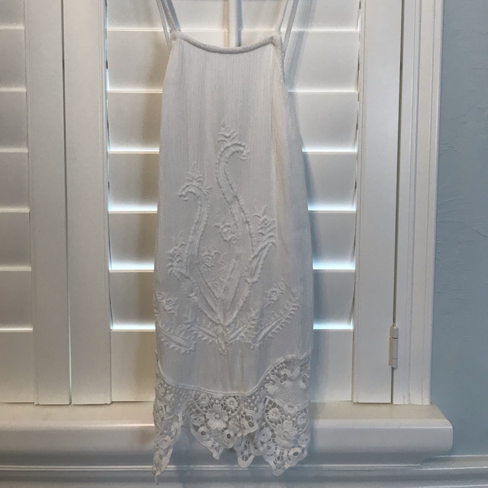 Bershka lace white halter top
